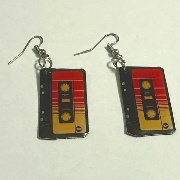 VINTAGE HAND CRAFTED CASSETTE EARRINGS for all the Music Lovers! - Picture 4 of 6